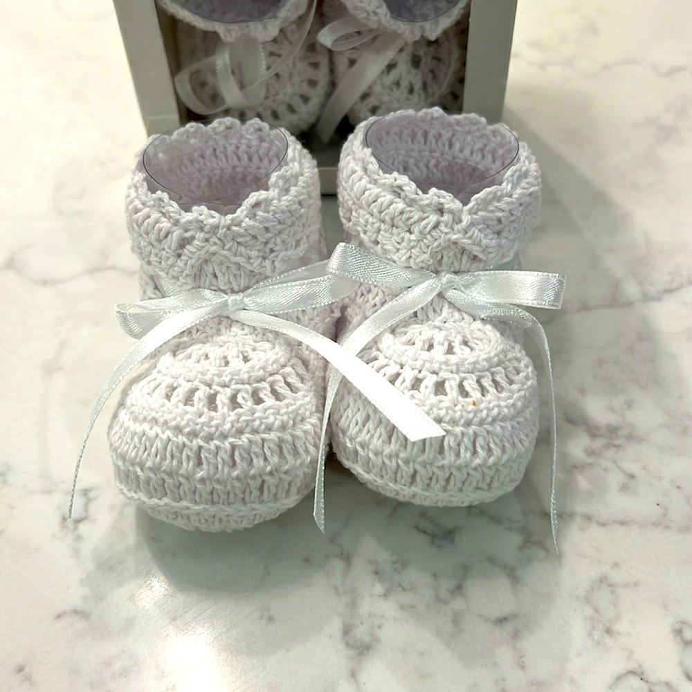 Crochet Knit Baby Booties